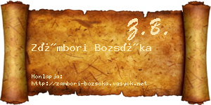 Zámbori Bozsóka névjegykártya